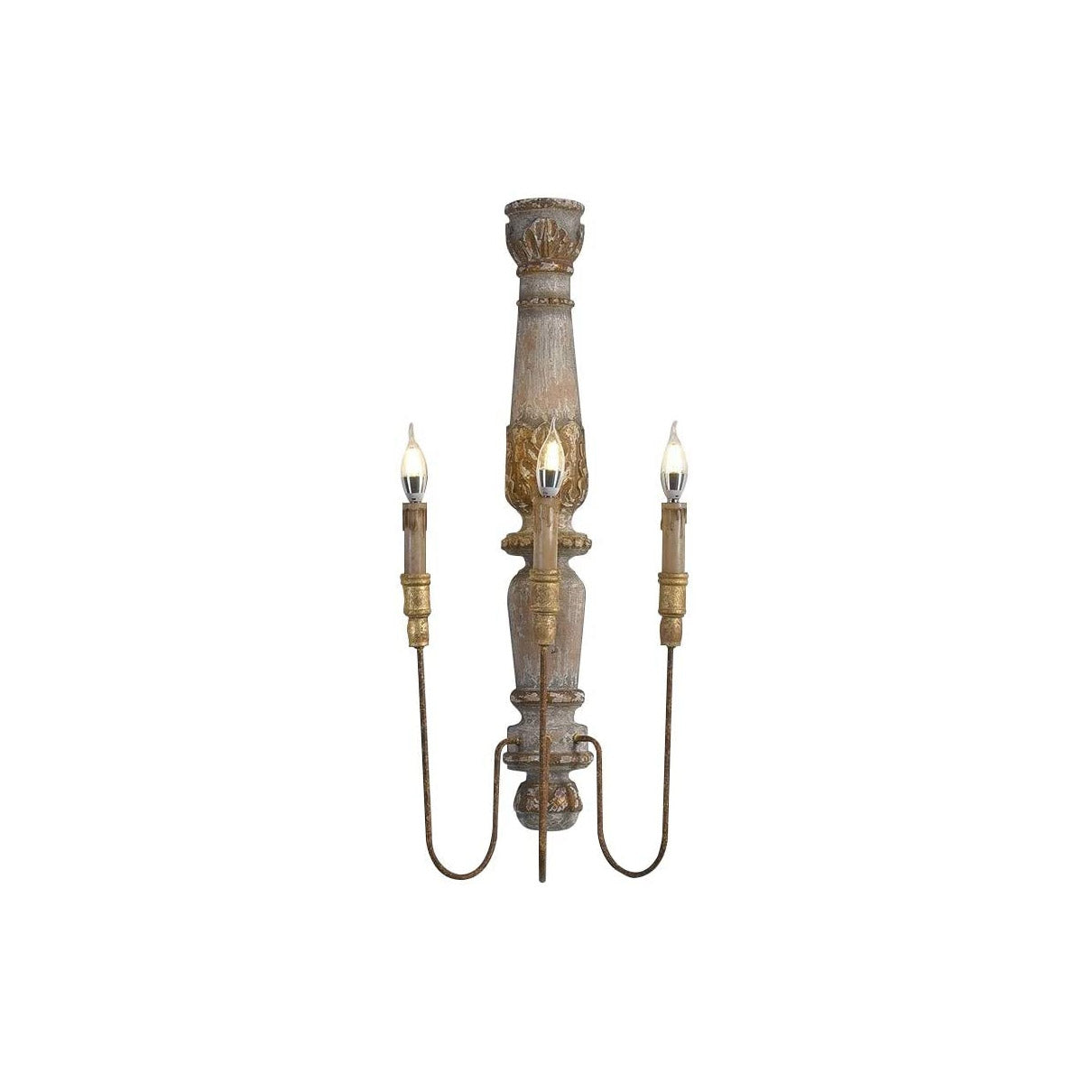 Pelance Wood Candle Wall Lamp
