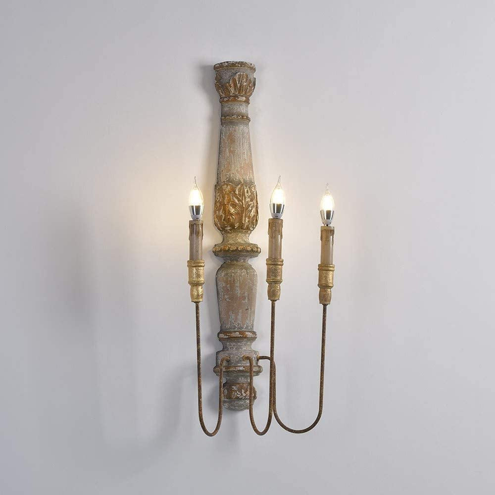 Pelance Wood Candle Wall Lamp