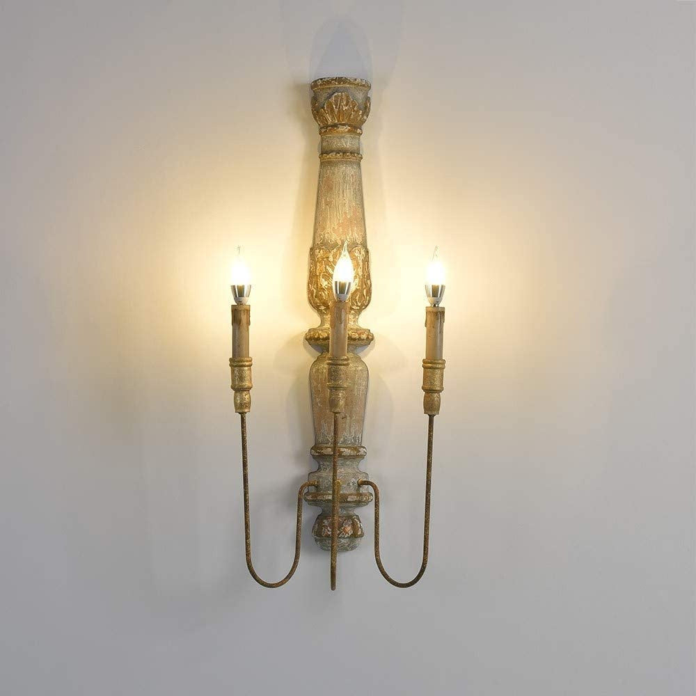 Pelance Wood Candle Wall Lamp