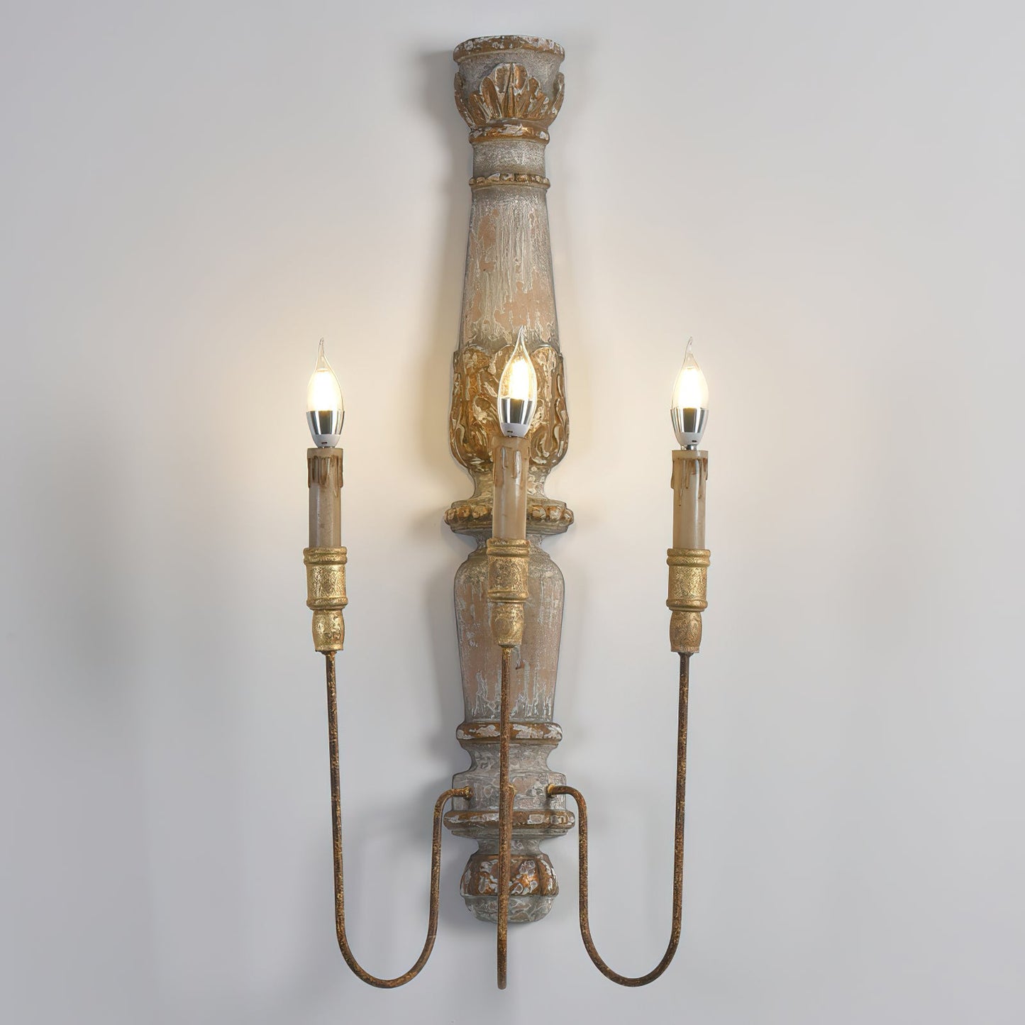 Pelance Wood Candle Wall Lamp