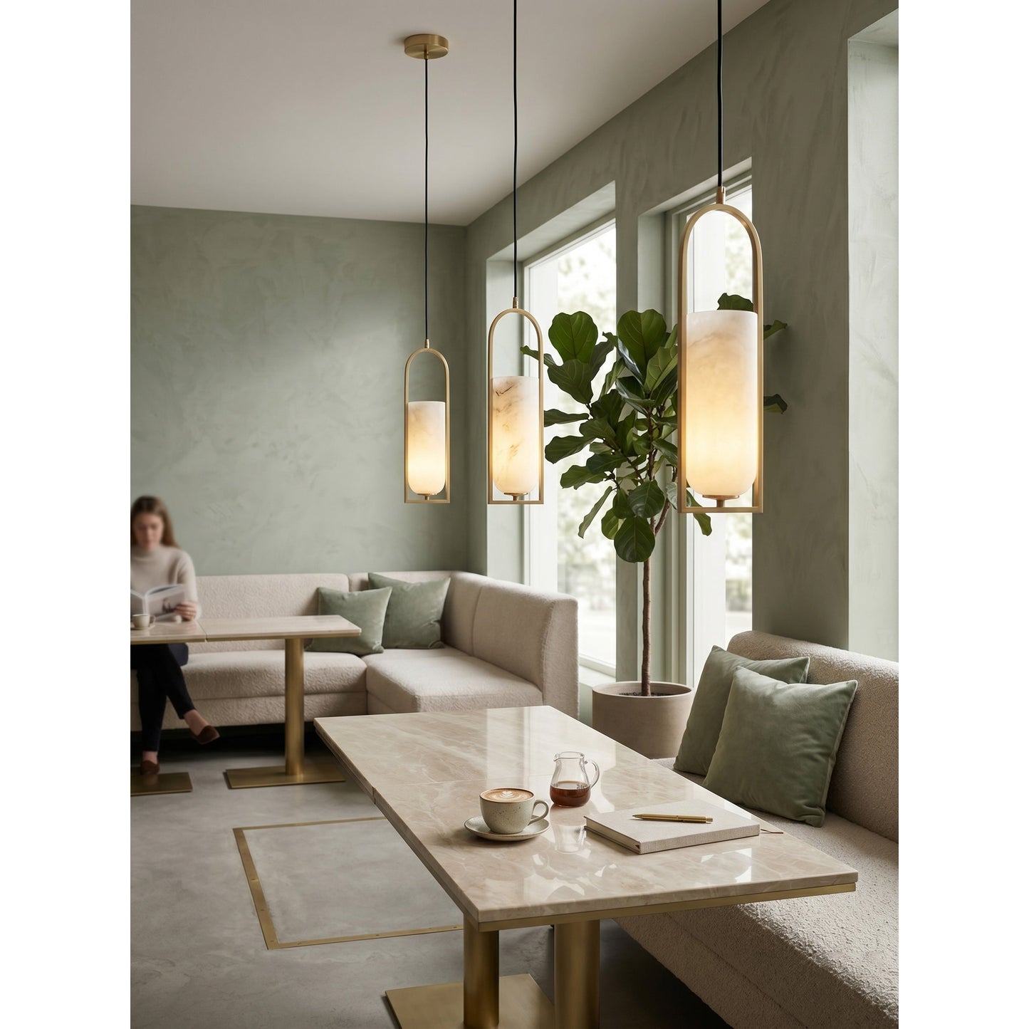 Calcite Small Alabaster Pendant Lamp