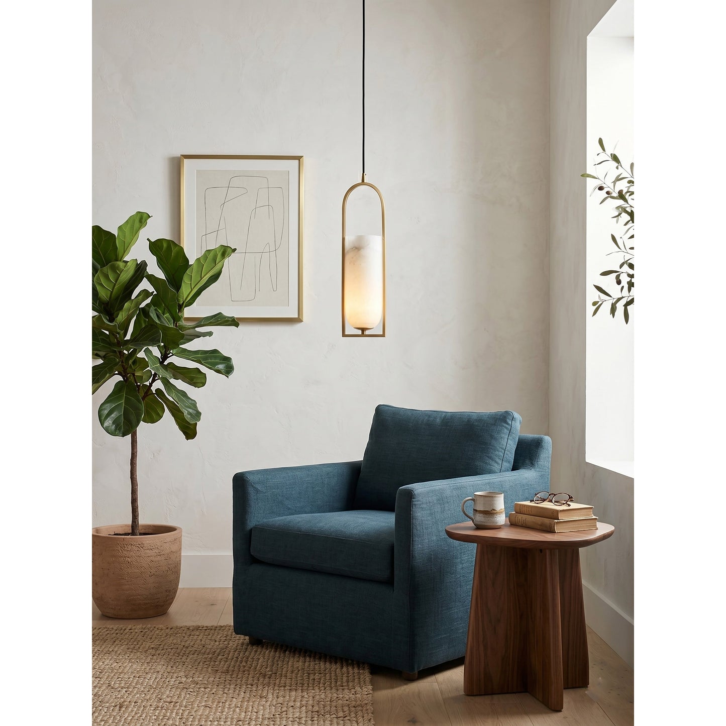Calcite Small Alabaster Pendant Lamp