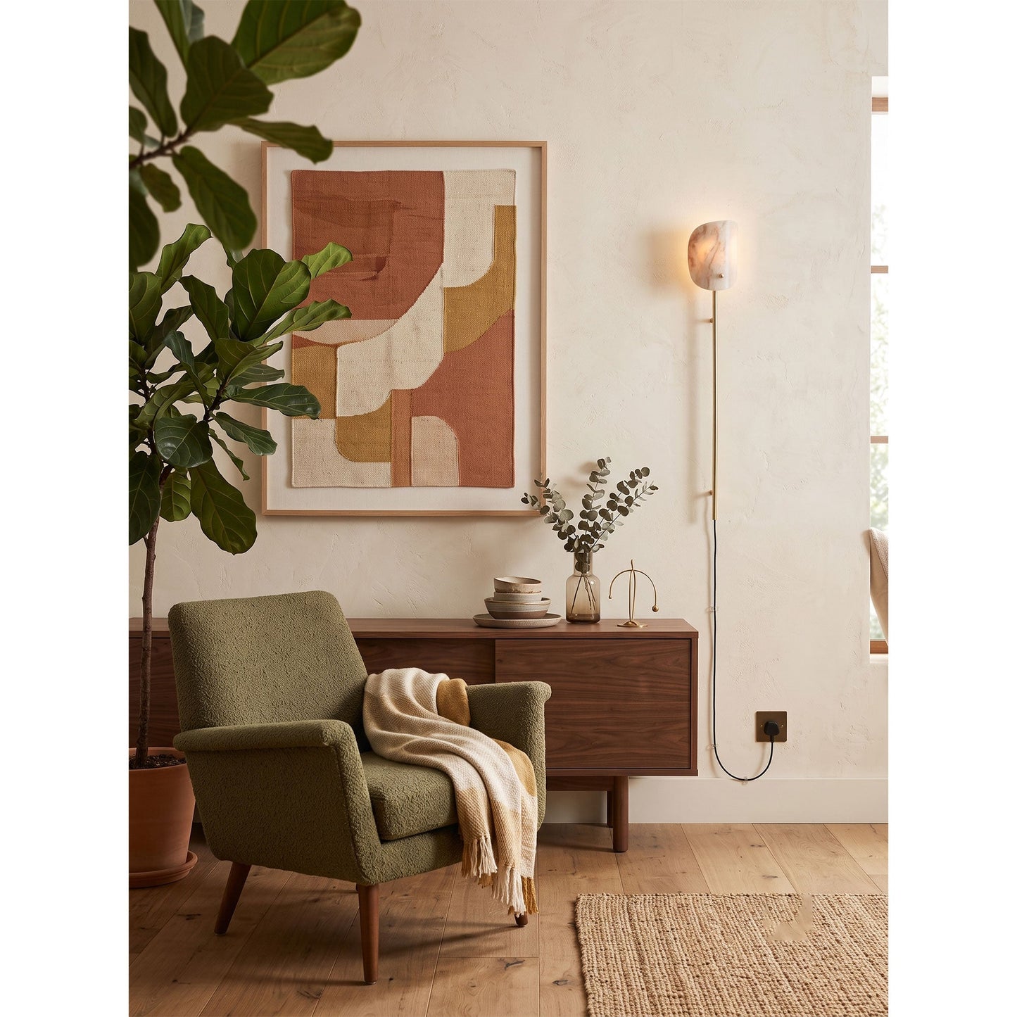 Jadeite Onyx Plug-In Sconce