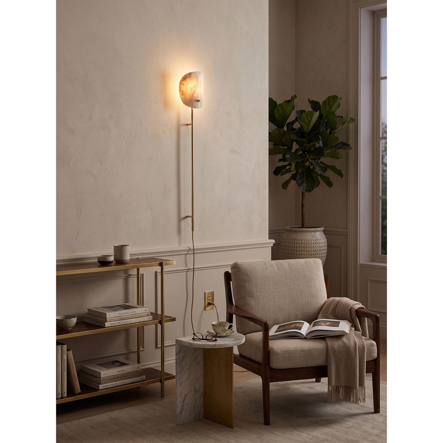 Jadeite Onyx Plug-In Sconce