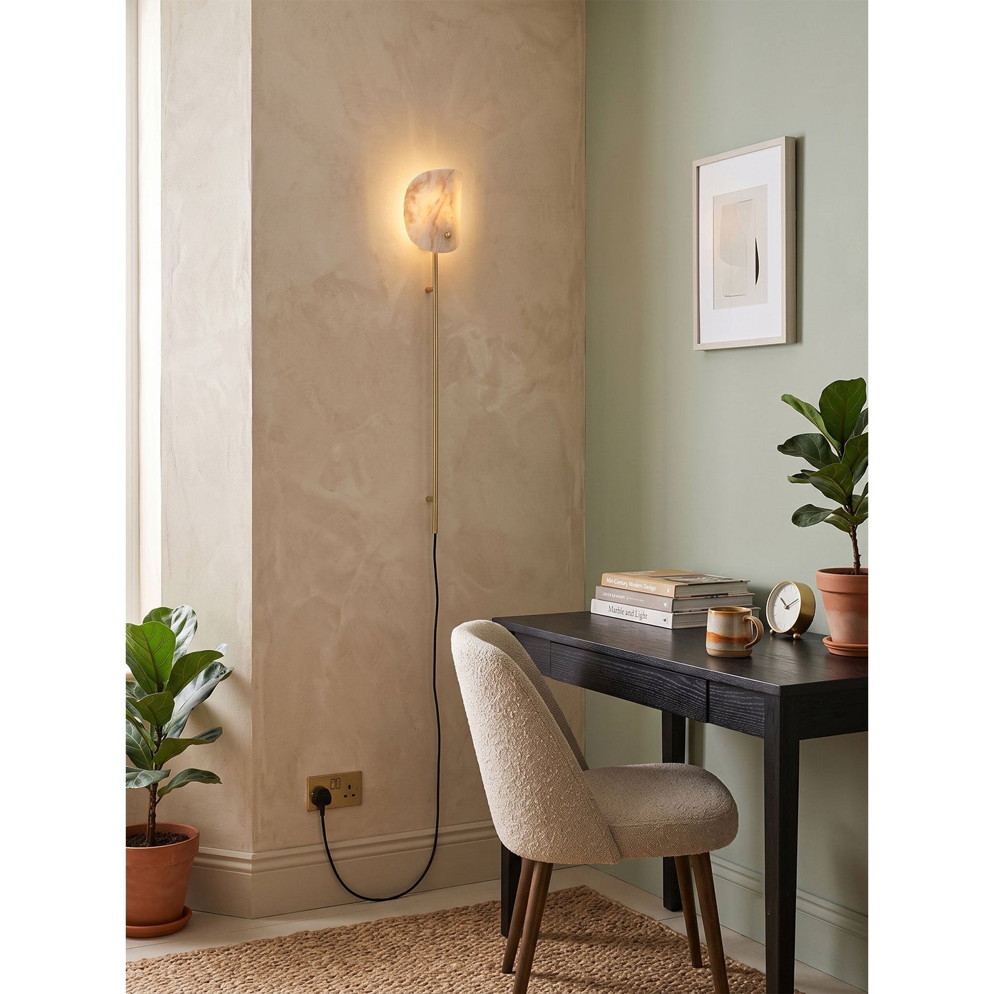 Jadeite Onyx Plug-In Sconce