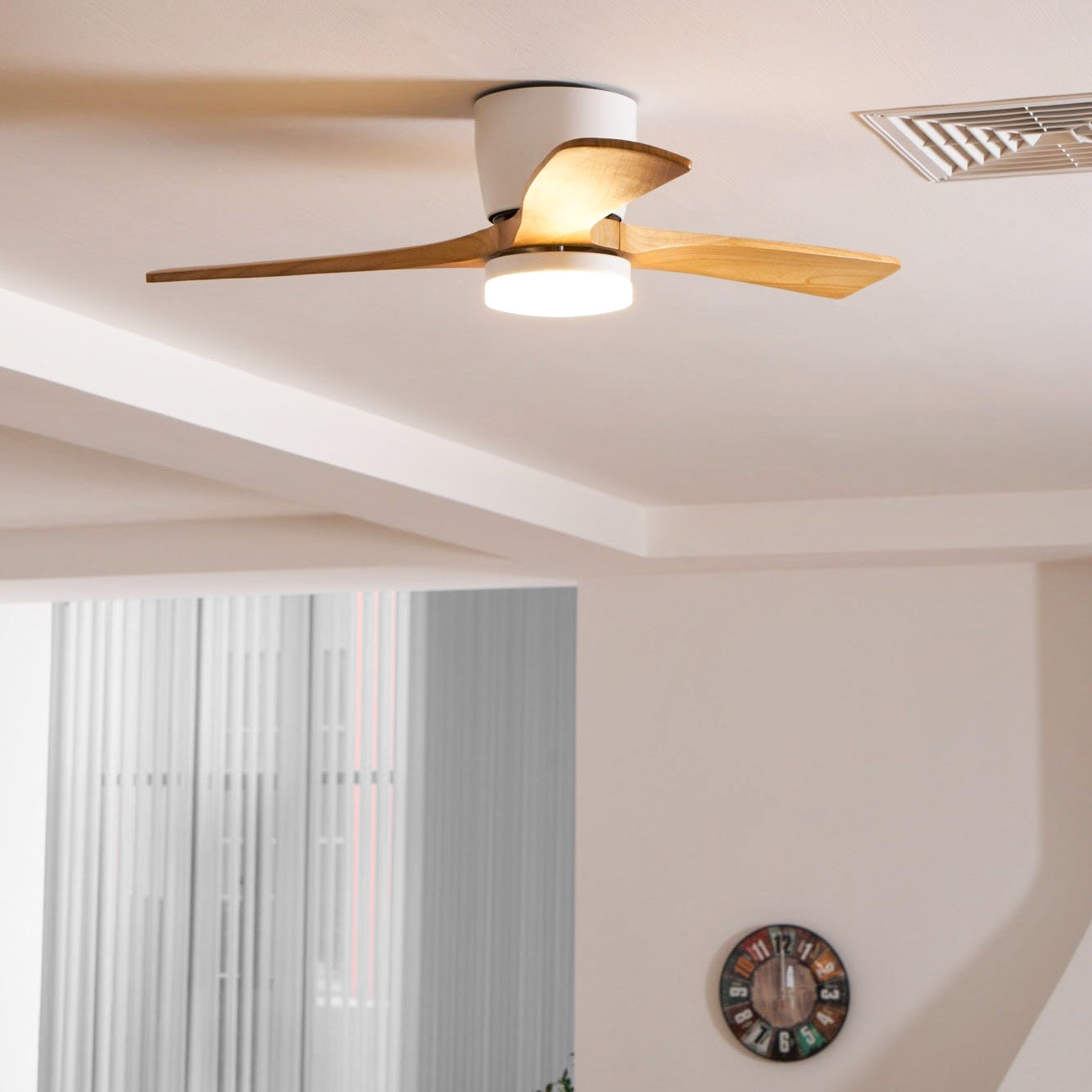 Nordic Wooden Ceiling Fan Light