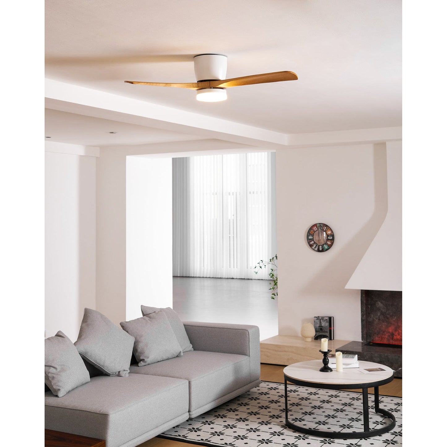 Nordic Wooden Ceiling Fan Light