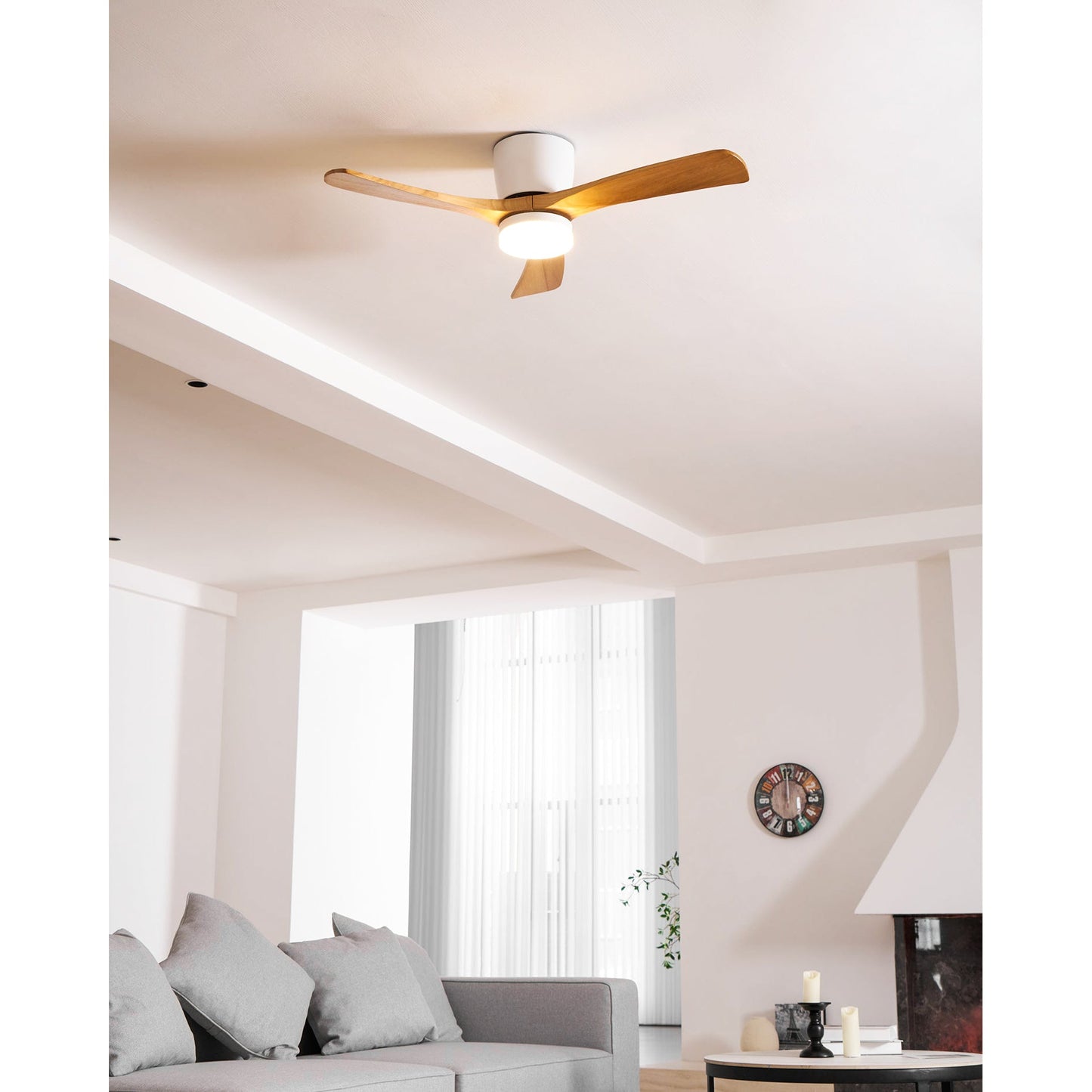 Nordic Wooden Ceiling Fan Light