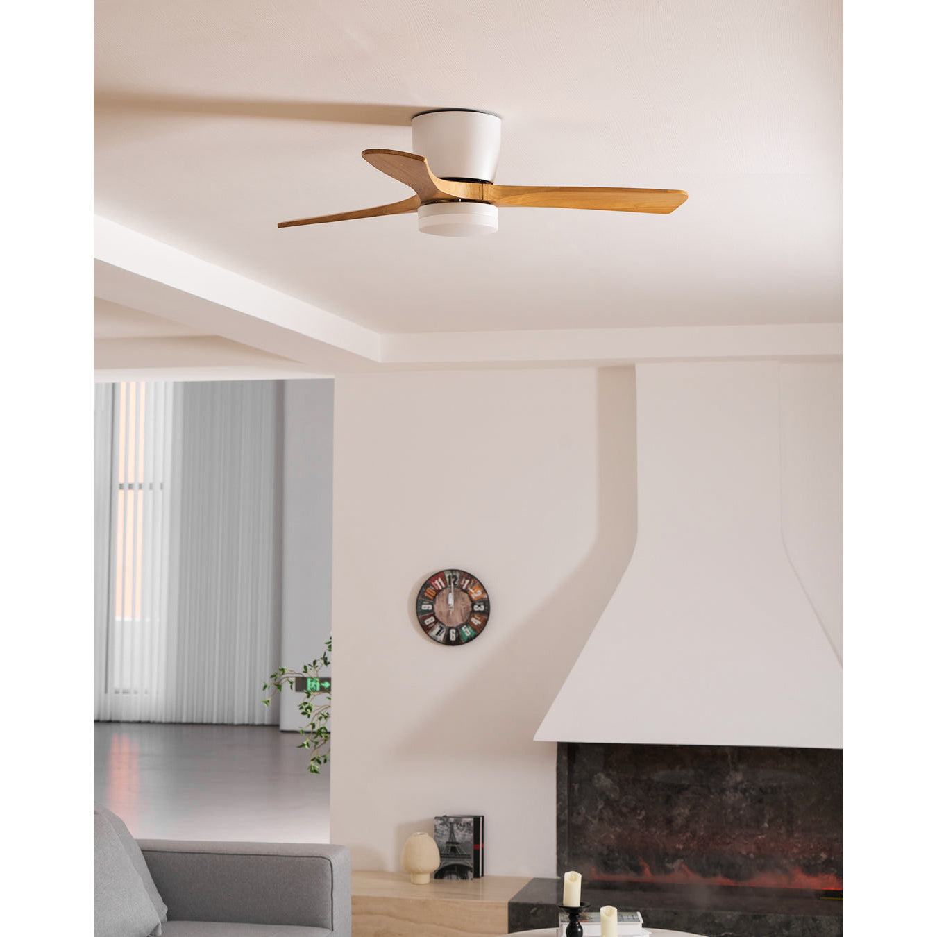 Nordic Wooden Ceiling Fan Light