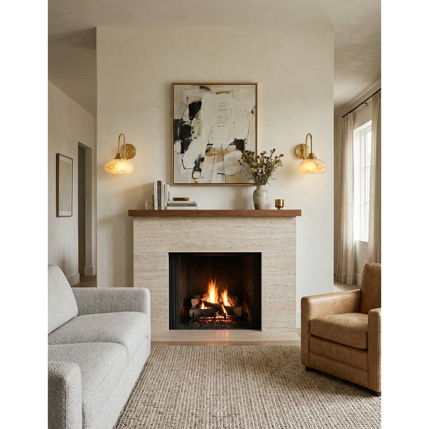 Nova Alabaster Wall Sconce