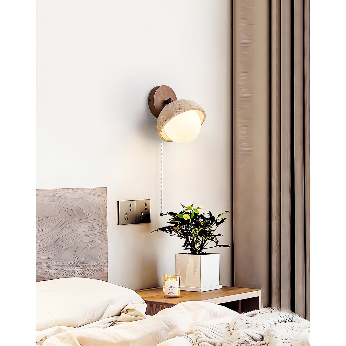 Lirika Travertine Wall Lamp