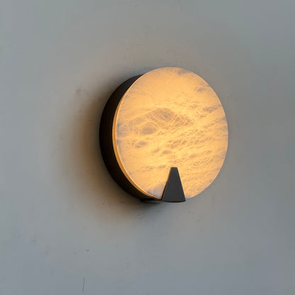 Dovan Alabaster Round Sconce