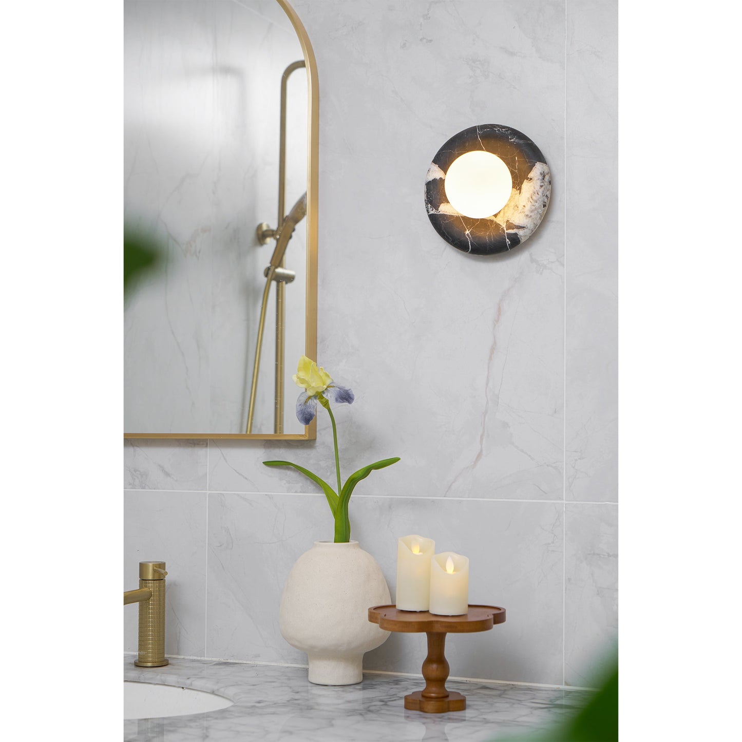 Solene Black Marble Wall Sconce