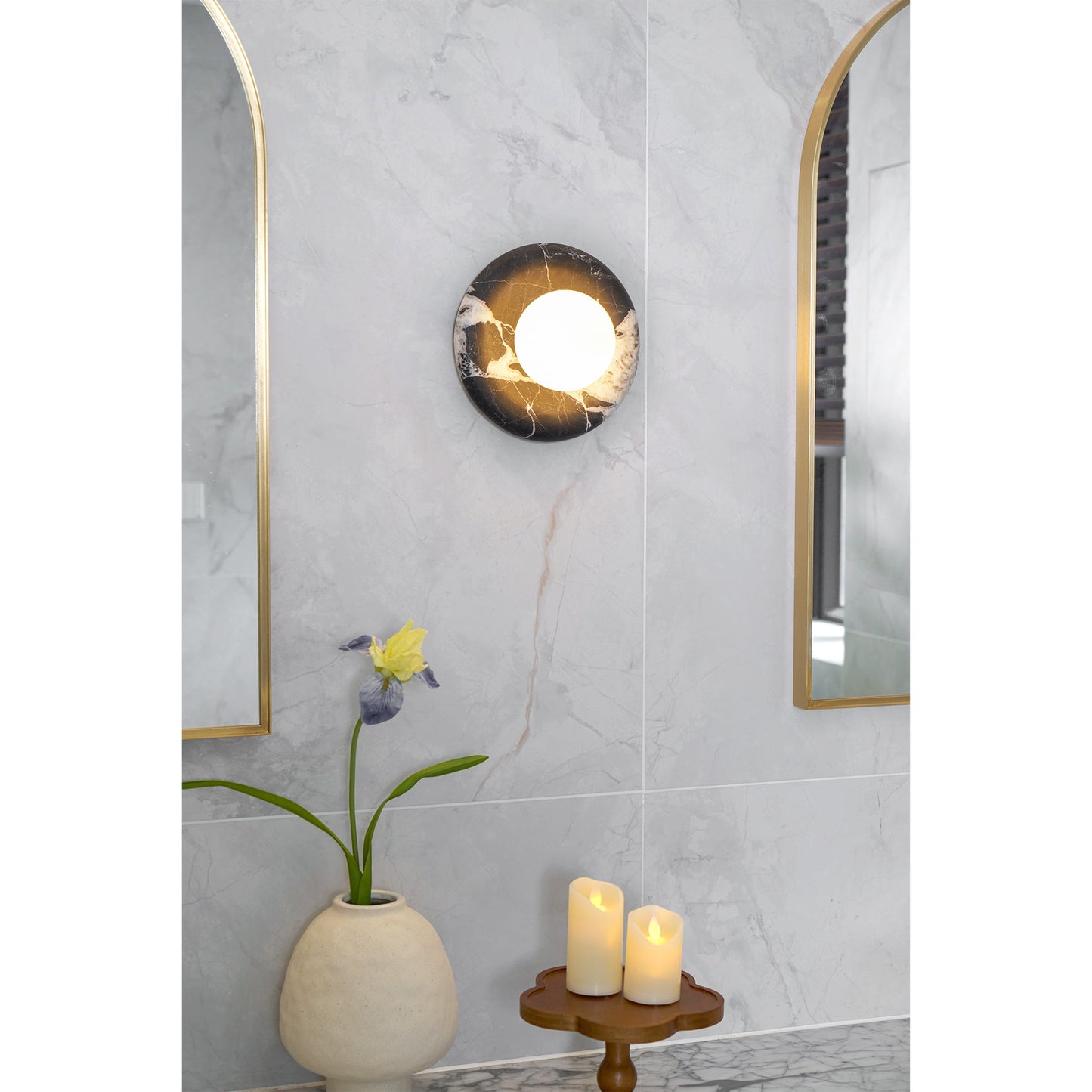 Solene Black Marble Wall Sconce