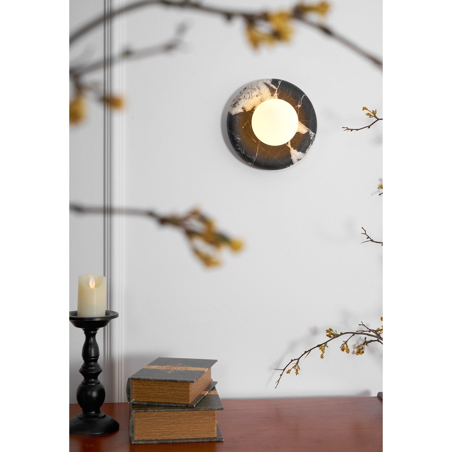 Solene Black Marble Wall Sconce