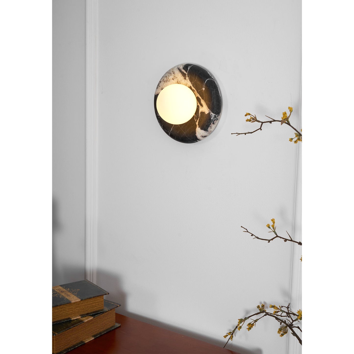 Solene Black Marble Wall Sconce