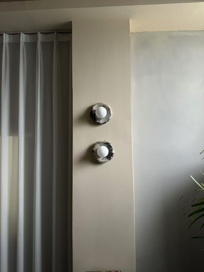 Solene White Marble Wall Sconce