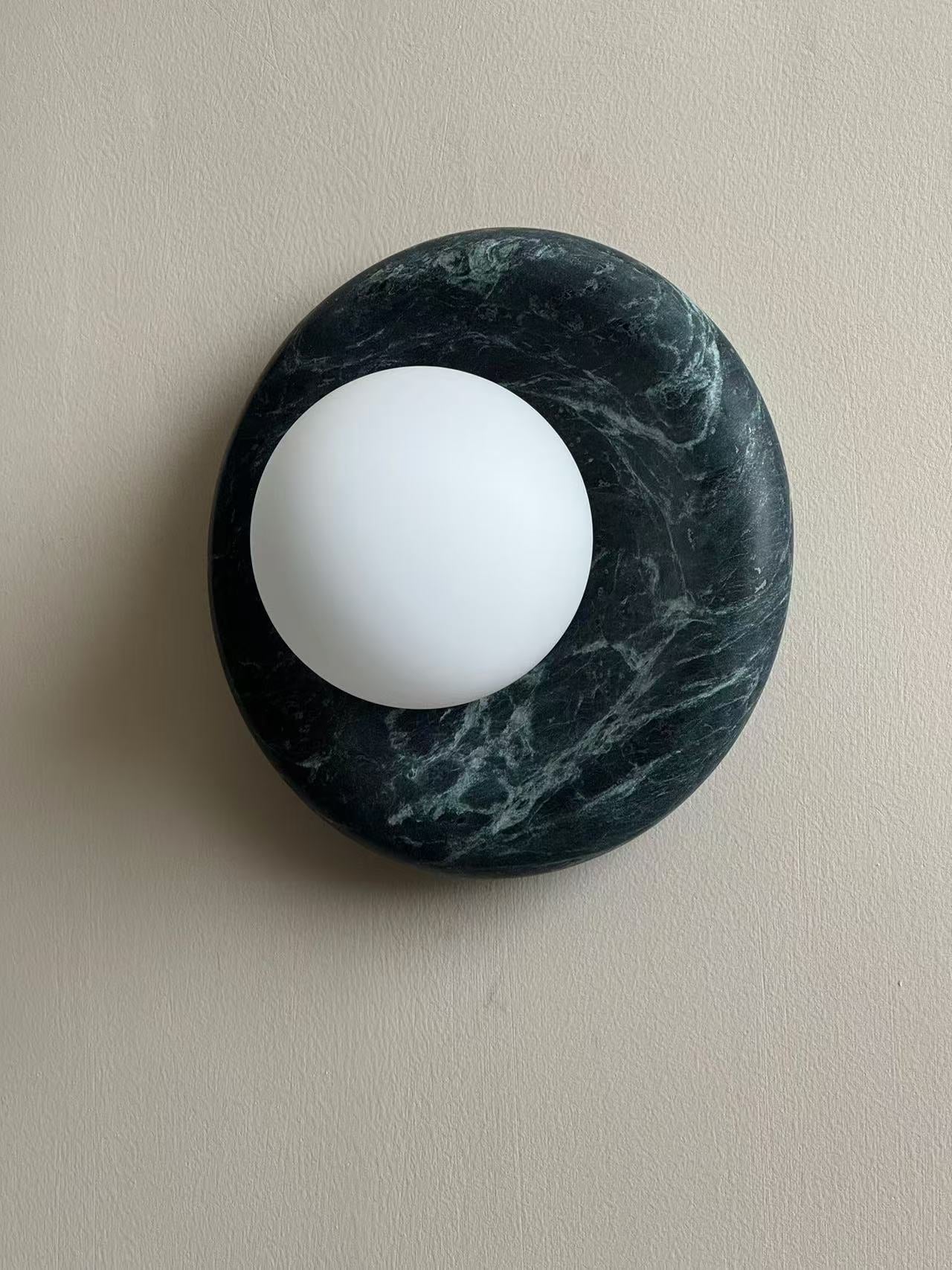 Solene Dark Green Marble Wall Sconce