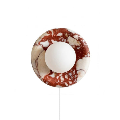 Solene Red Marble Plug-in Wall Sconce