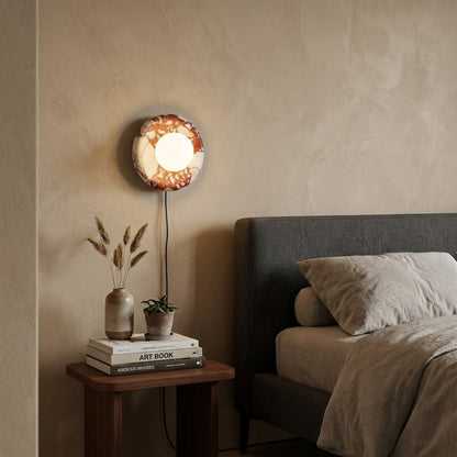 Solene Red Marble Plug-in Wall Sconce