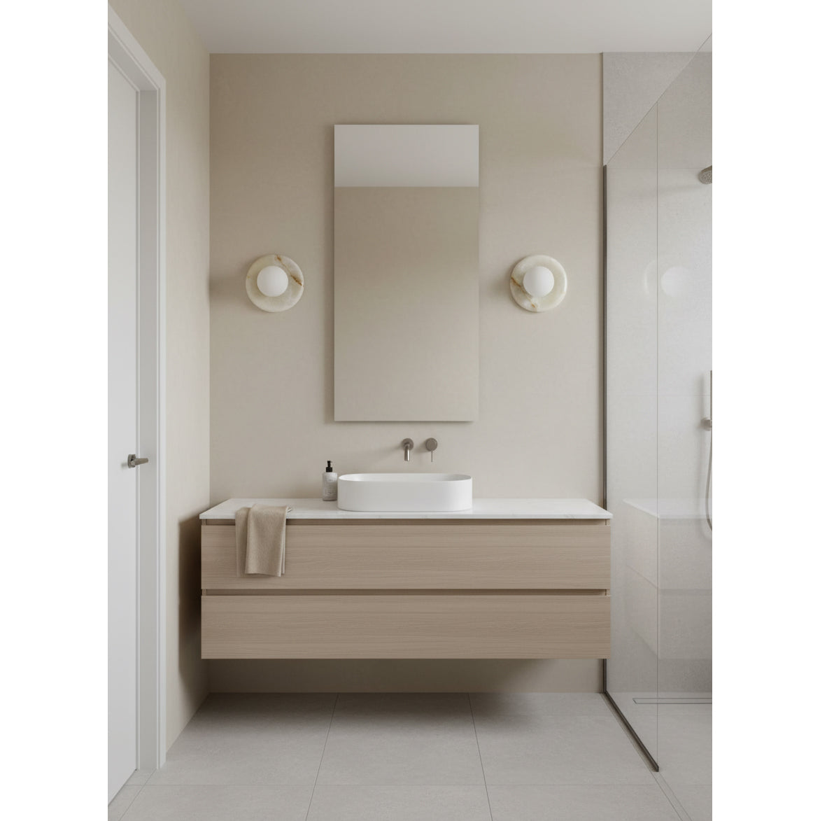 Solene White Onyx Wall Sconce