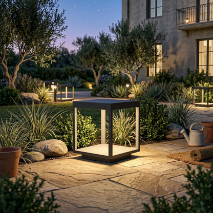 Square Frame Fence Post Outdoor Light