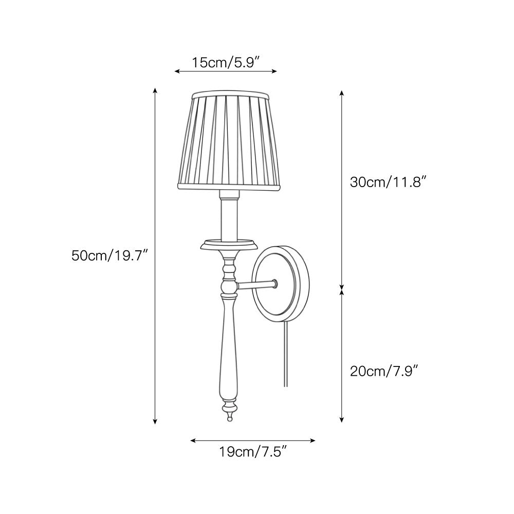 Halden Brass Plug-in Wall Sconce