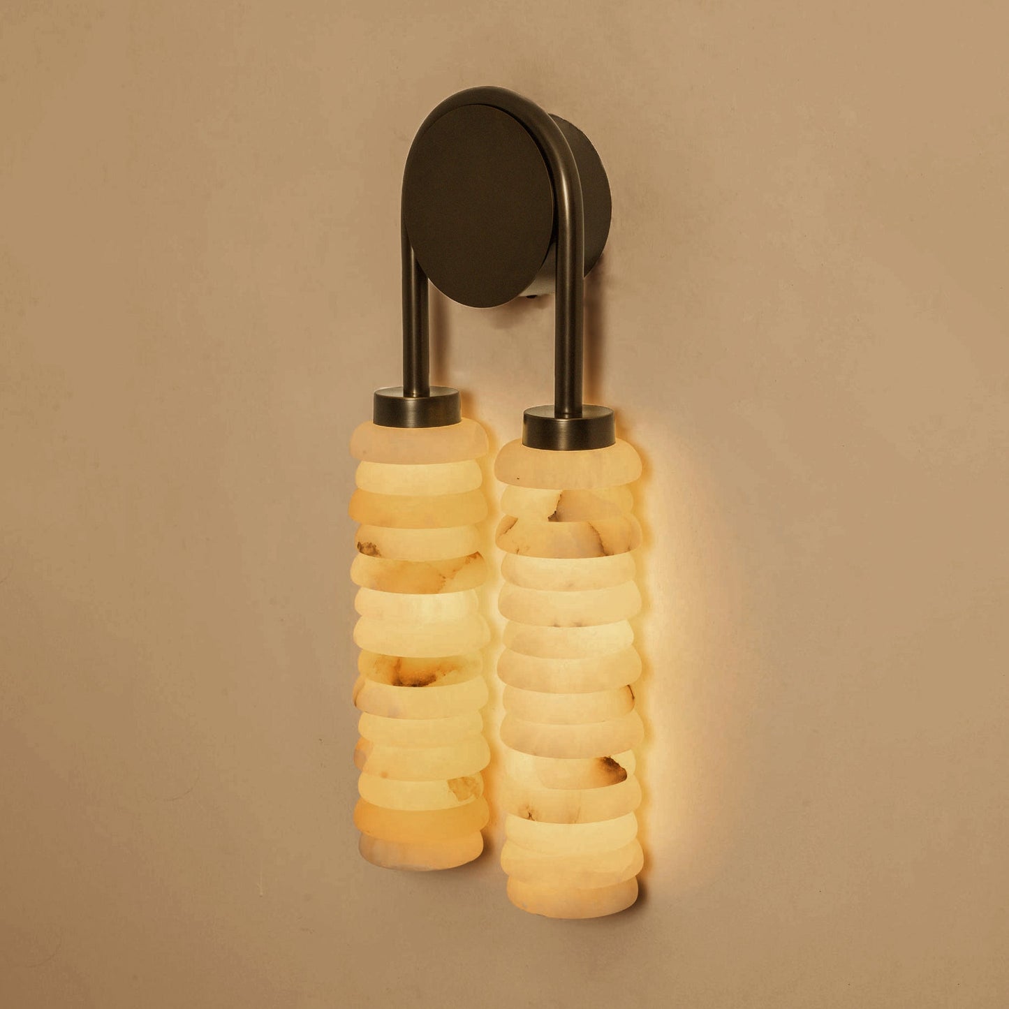 Halden Double Alabaster Wall Lamp