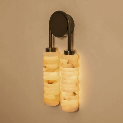 Halden Double Alabaster Wall Lamp
