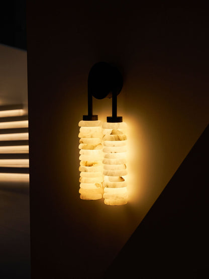 Halden Double Alabaster Wall Lamp