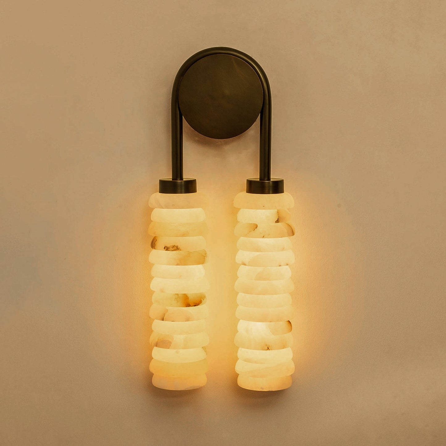 Halden Double Alabaster Wall Lamp