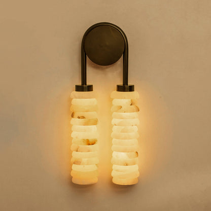 Halden Double Alabaster Wall Lamp