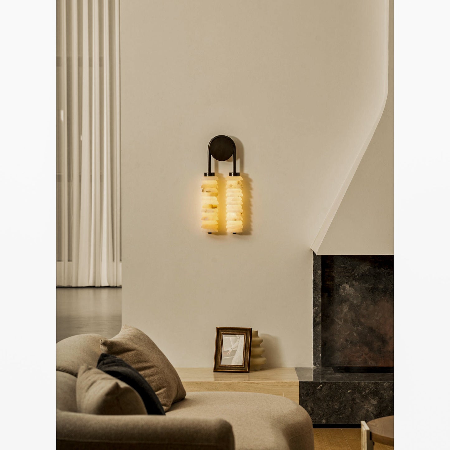 Halden Double Alabaster Wall Lamp
