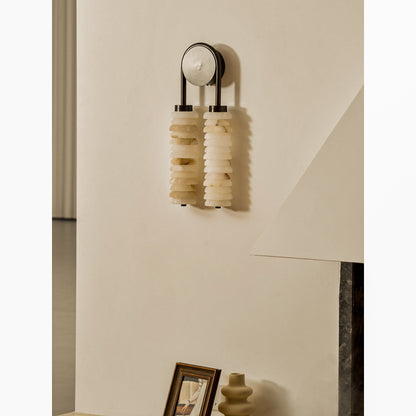 Halden Double Alabaster Wall Lamp