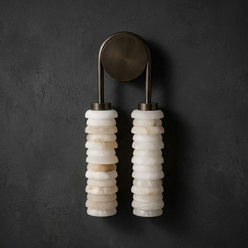 Halden Double Alabaster Wall Lamp