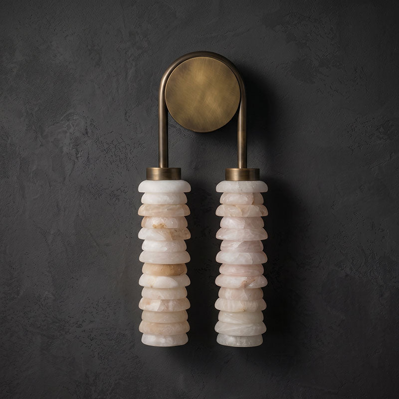 Halden Double Alabaster Wall Lamp
