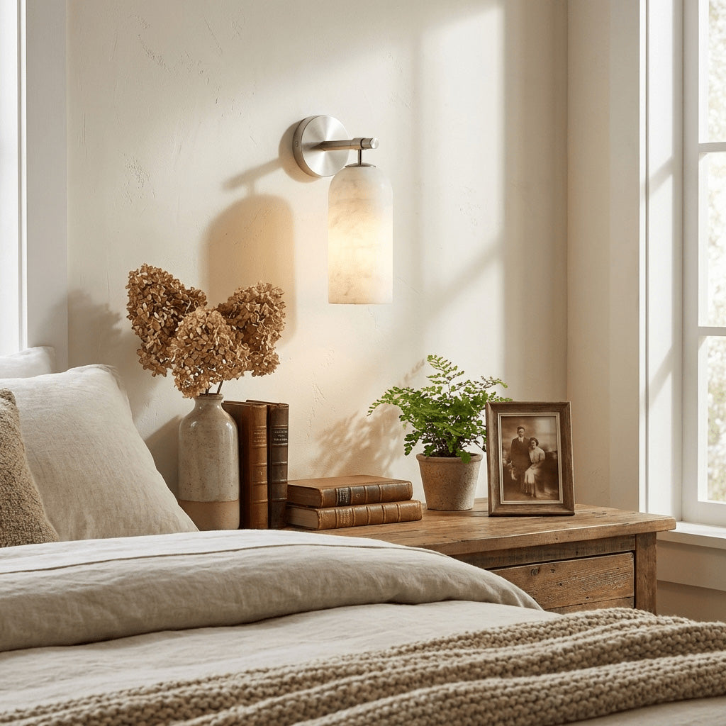 Pillar Alabaster Wall Lamp