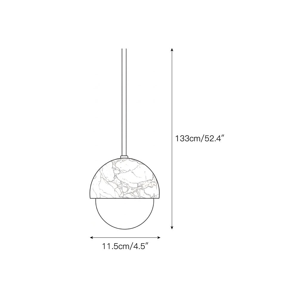 Kirkwall White Marble Pendant Lamp