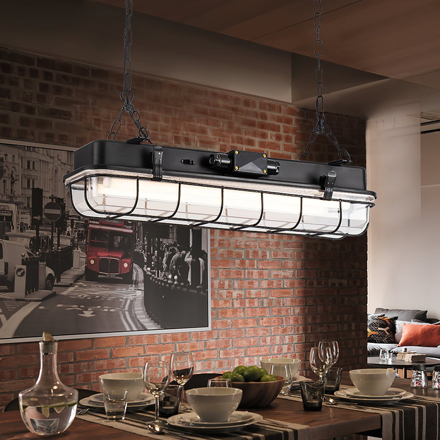 Andola Linear Industrial Pendant Lamp
