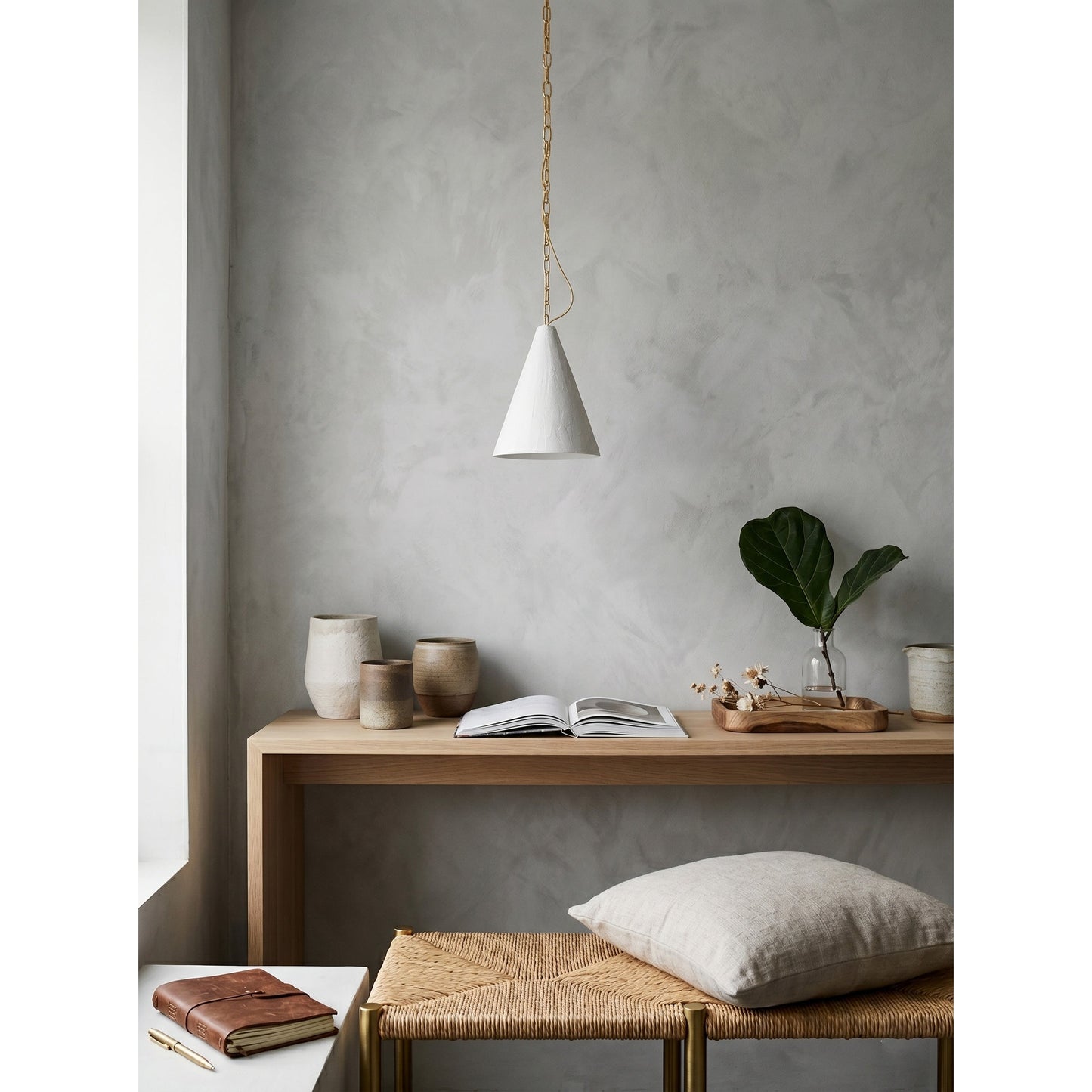 White Plaster Pendant Lamp