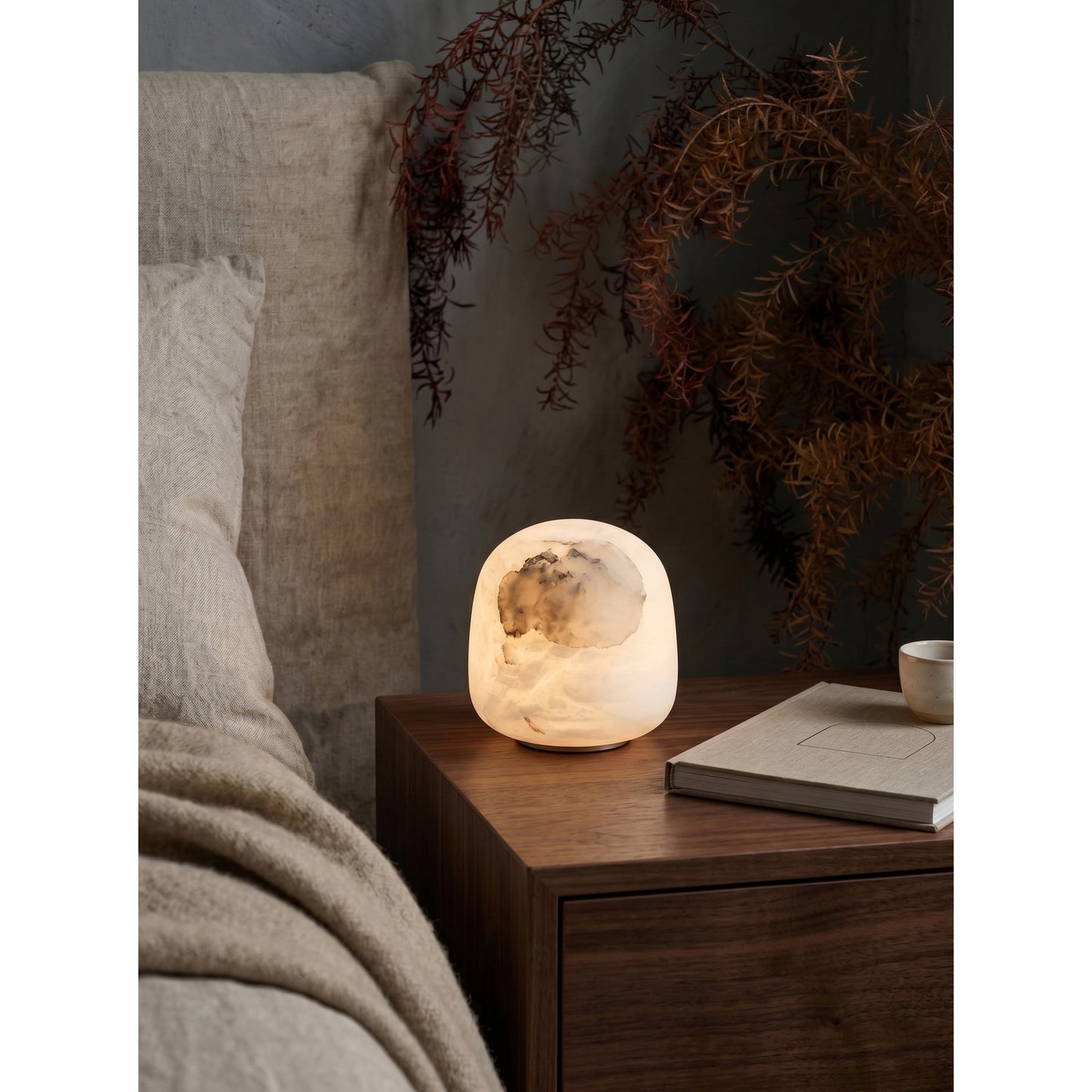 Alabaster Petite Portable Lamp (Built-in Battery)