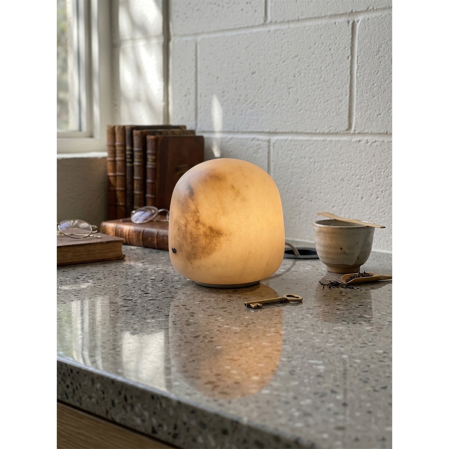 Alabaster Petite Portable Lamp (Built-in Battery)
