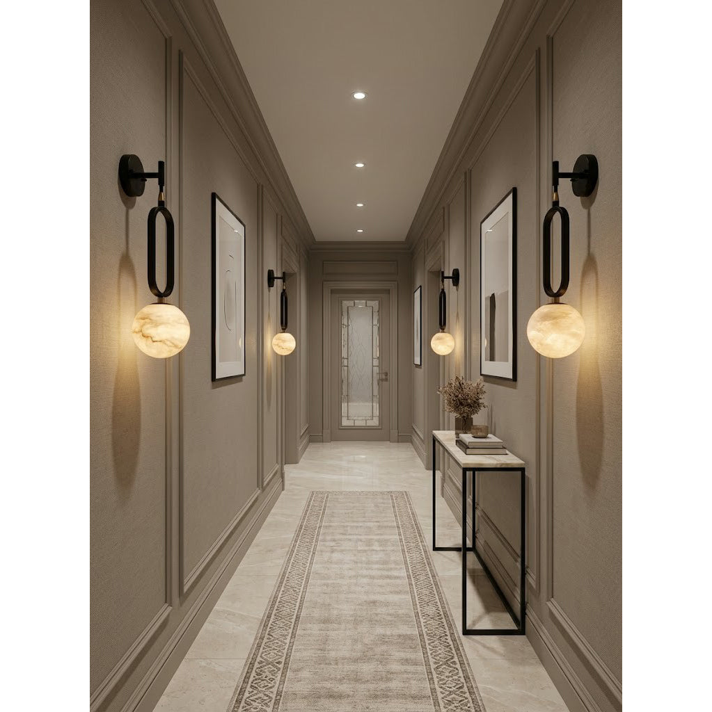 Alabaster Ball Wall Sconce
