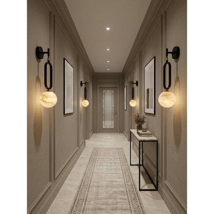 Alabaster Ball Wall Sconce