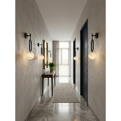 Alabaster Ball Wall Sconce
