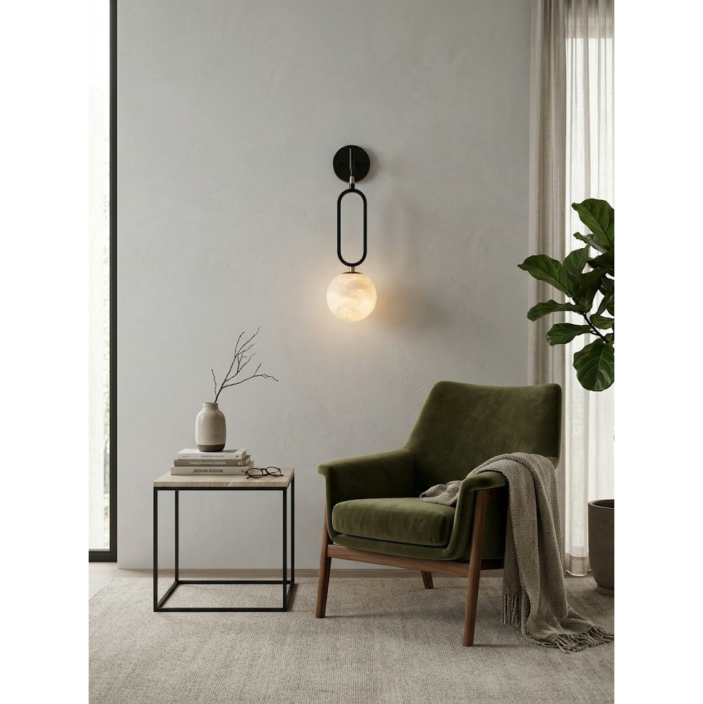 Alabaster Ball Wall Sconce