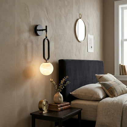 Alabaster Ball Wall Sconce