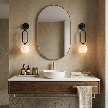 Alabaster Ball Wall Sconce