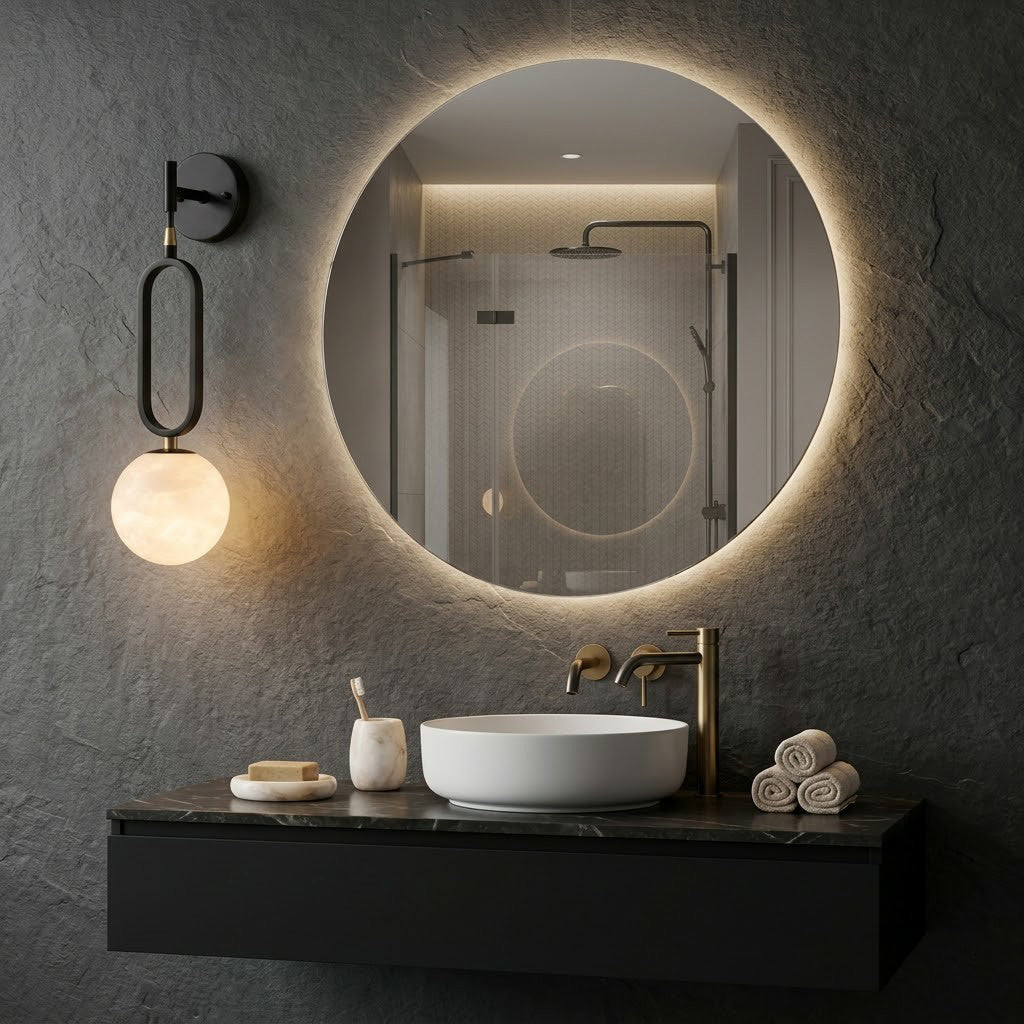 Alabaster Ball Wall Sconce