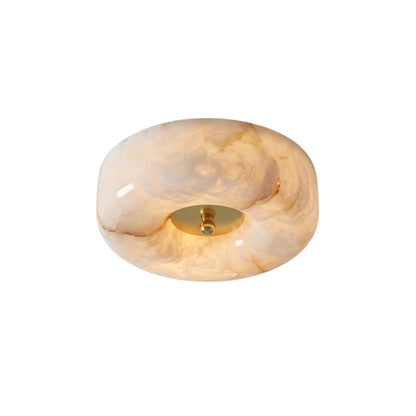 Alabaster Button Flush Mount
